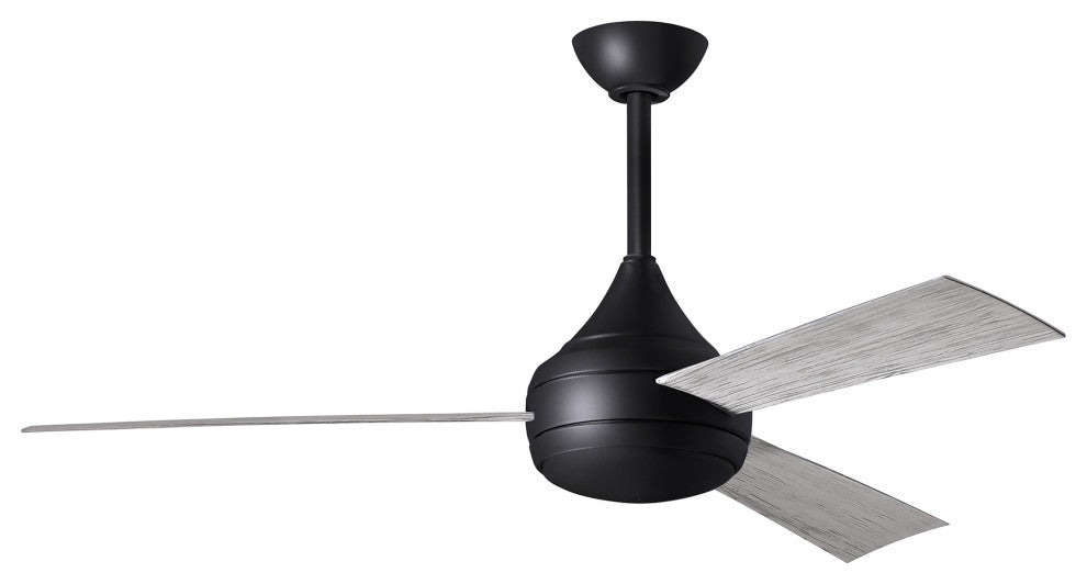 Donaire Paddle Fan Integrated LED, Matte Black, Barnwood Tone Blades