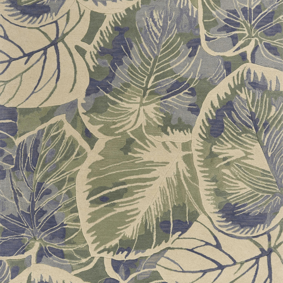7' X 9'  Wool Blue Or  Green Area Rug