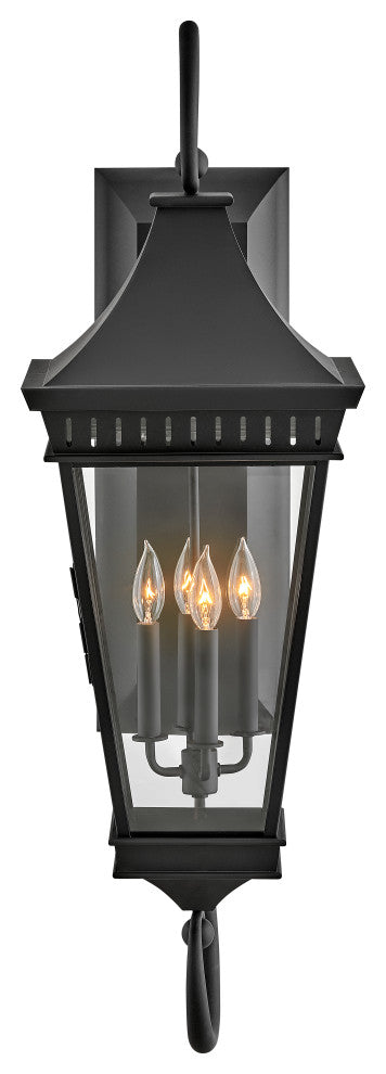 Hinkley Chapel Hill Extra Large Wall Mount Lantern, Museum Black