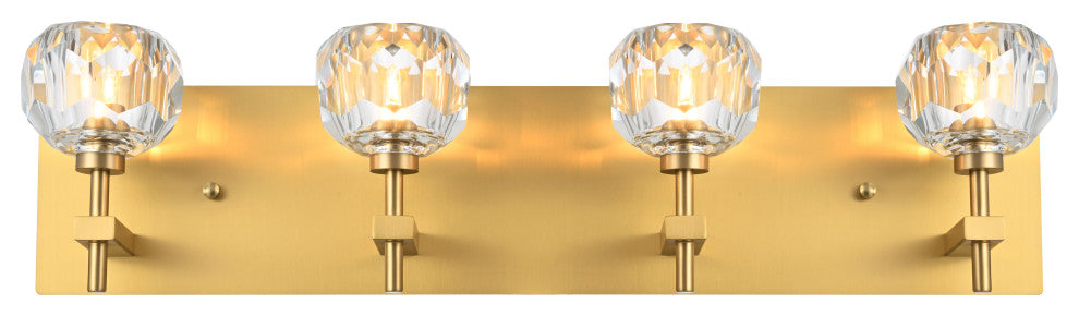 4 Light Wall Sconce, Gold