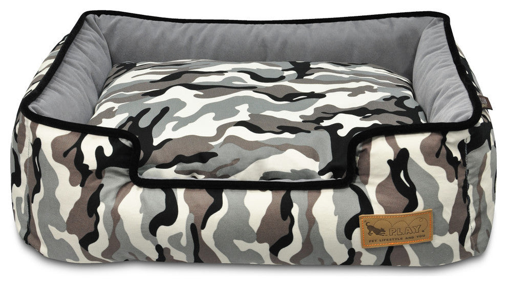 Lounge Bed Camouflage, White, Large