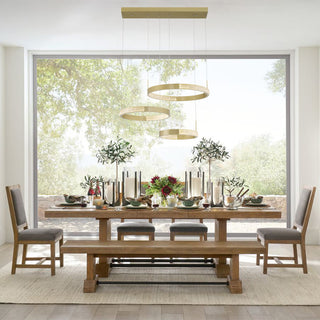 3-Light Statement Tiered LED Chandelier, Gold