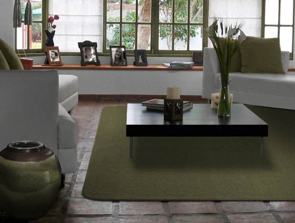 Skid-Resistant Area Rug Olive Green, 6'x8'