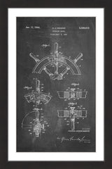 "Boat Steering Wheel 1941 Chalk" Framed Painting Print