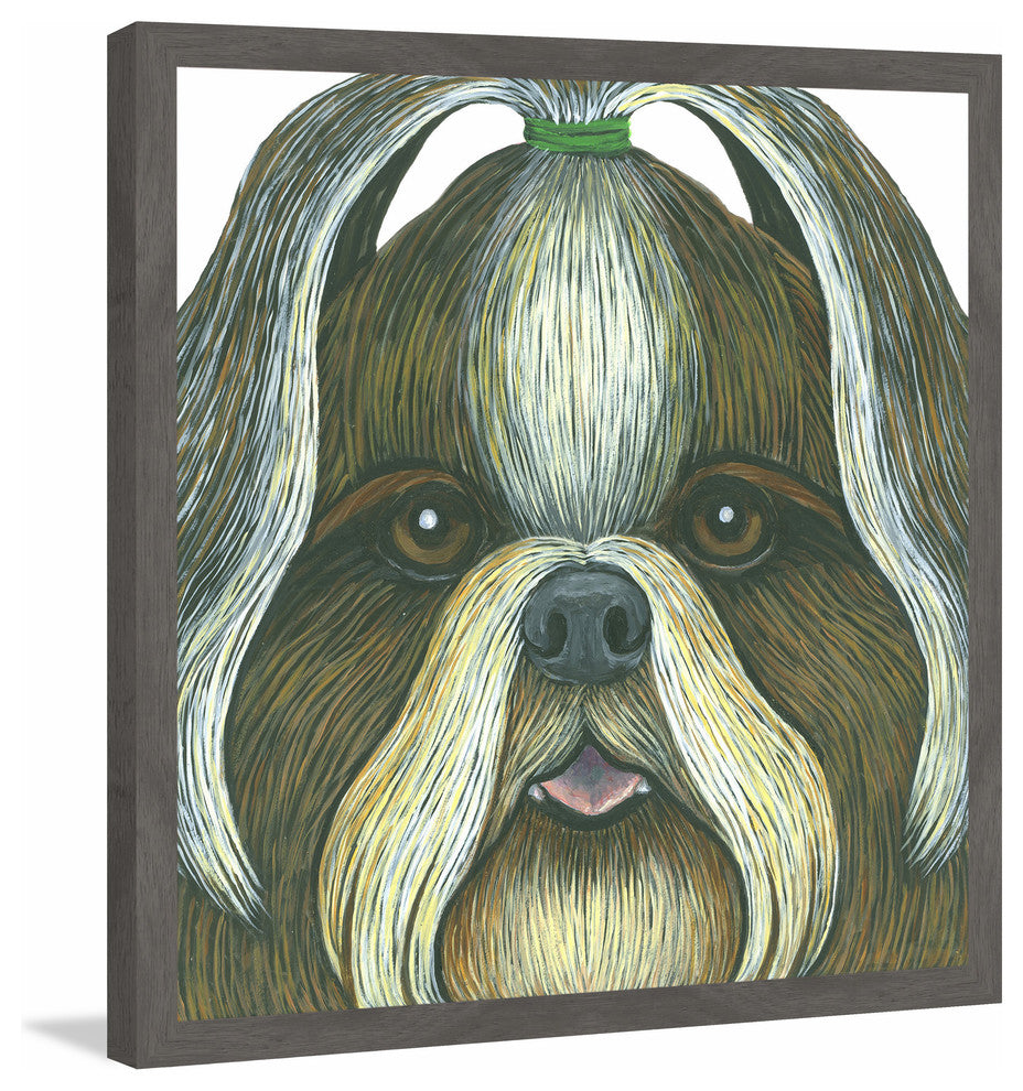 "Shih Tzu" Framed Painting Print, 12"x12"