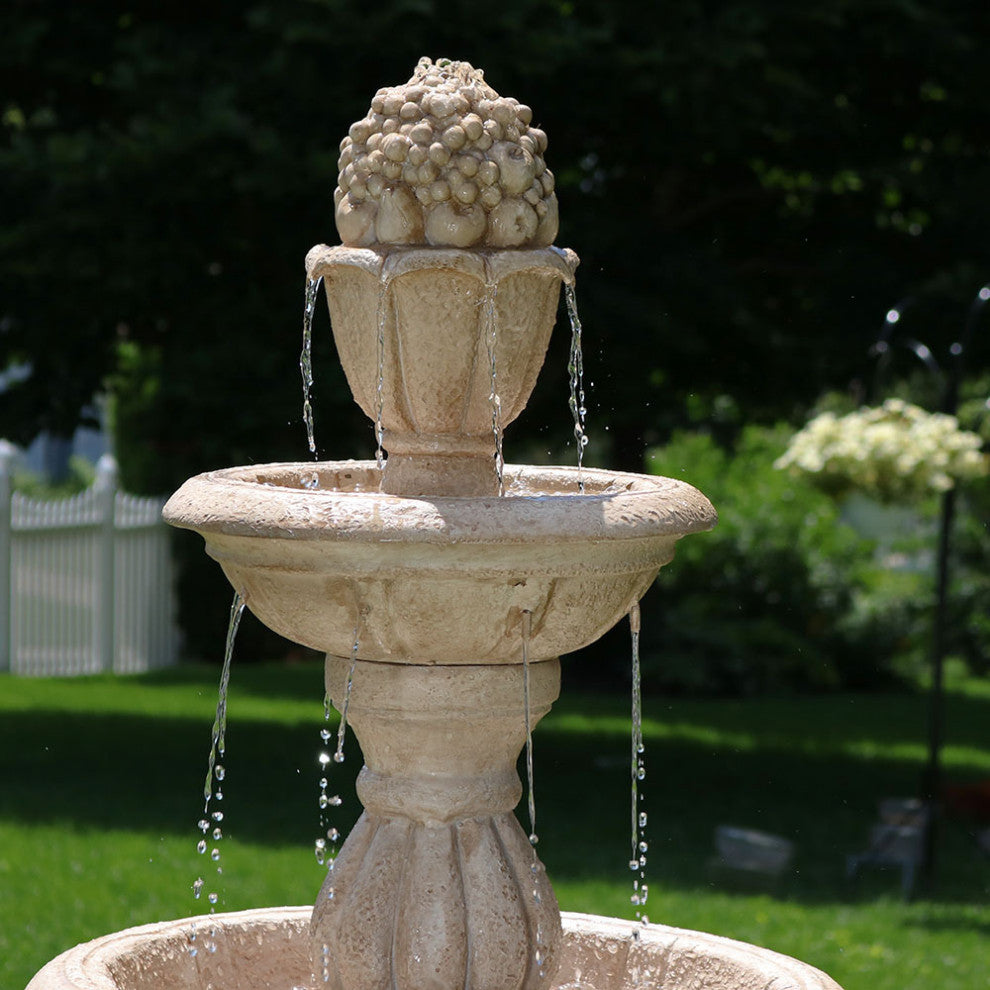 Sunnydaze 3-Tier Cornucopia Outdoor Backyard Garden Water Fountain, 61"