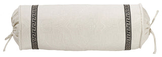 Matelasse neckroll with Greek Key Trim, 8"X21"
