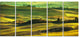 "Green Rolling Hills On Misty Sunset" Landscape Wall Art, 5 Panels, 60"x28"