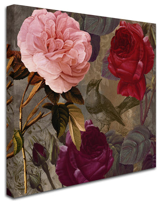 Color Bakery 'Birds and Roses' Canvas Art, 14"x14"
