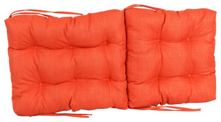 18"x38" Solid Microsuede Tufted Chair Cushion, Tangerine Dream