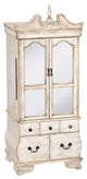 Commodious Jewelry Armoire, Antique White