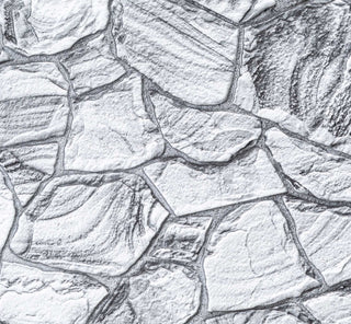 Faux Stone PVC 3D Wall Panels, White Charcoal, Sample, 9x9"