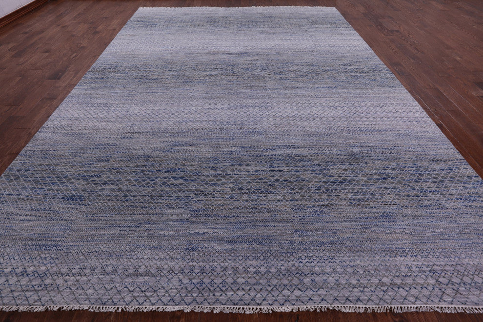 9' 11" X 14' 2" Savannah Grass Handmade Wool Rug - Q13413