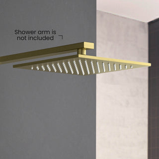 Cube 10" Metal Thin Profile Rain Shower Head 1.75 GPM, Brushed Gold