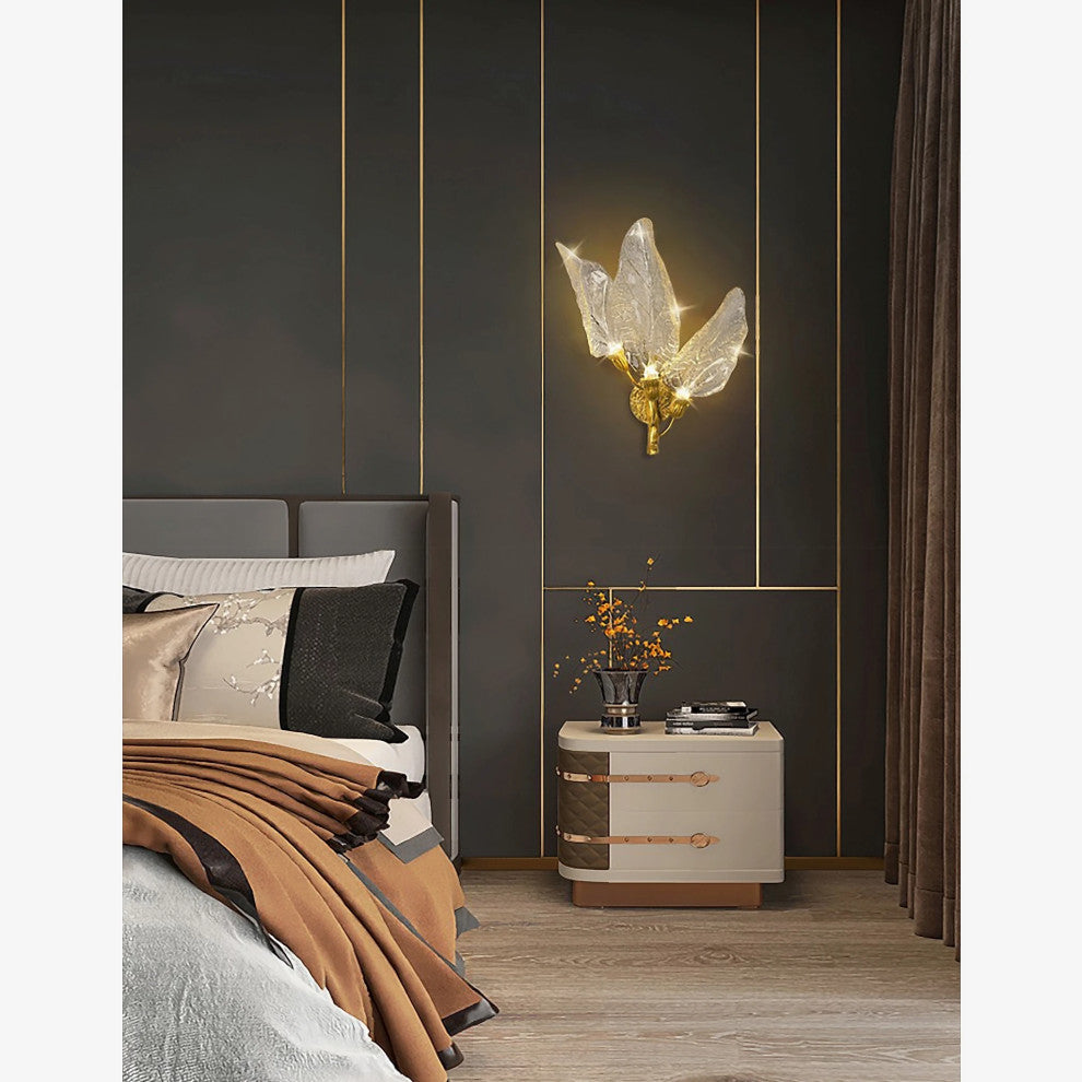 Madrid | Leaf Shaped LED Wall Lamp, Gold, Dimmable, Warm Light