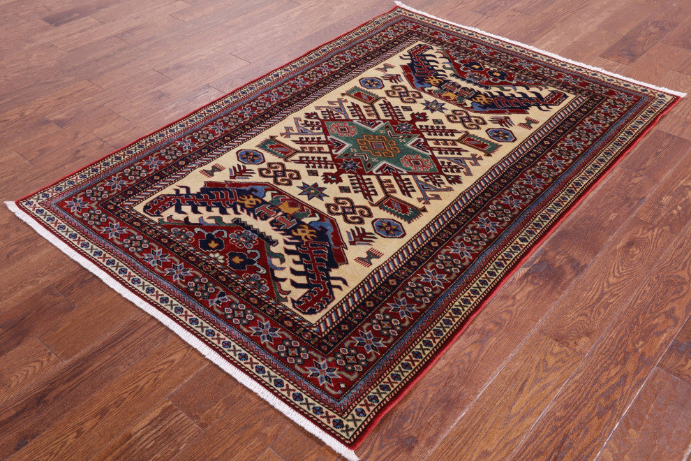 4' 4" X 6' 1" Shirvan Handmade Wool Rug Q6789