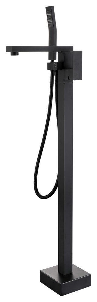 Freestanding Tub Shower Claw Foot Faucet With Handheld Spout, Matte Black