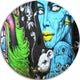 Mural Wall Art, Street Round Metal Wall Art, 23"