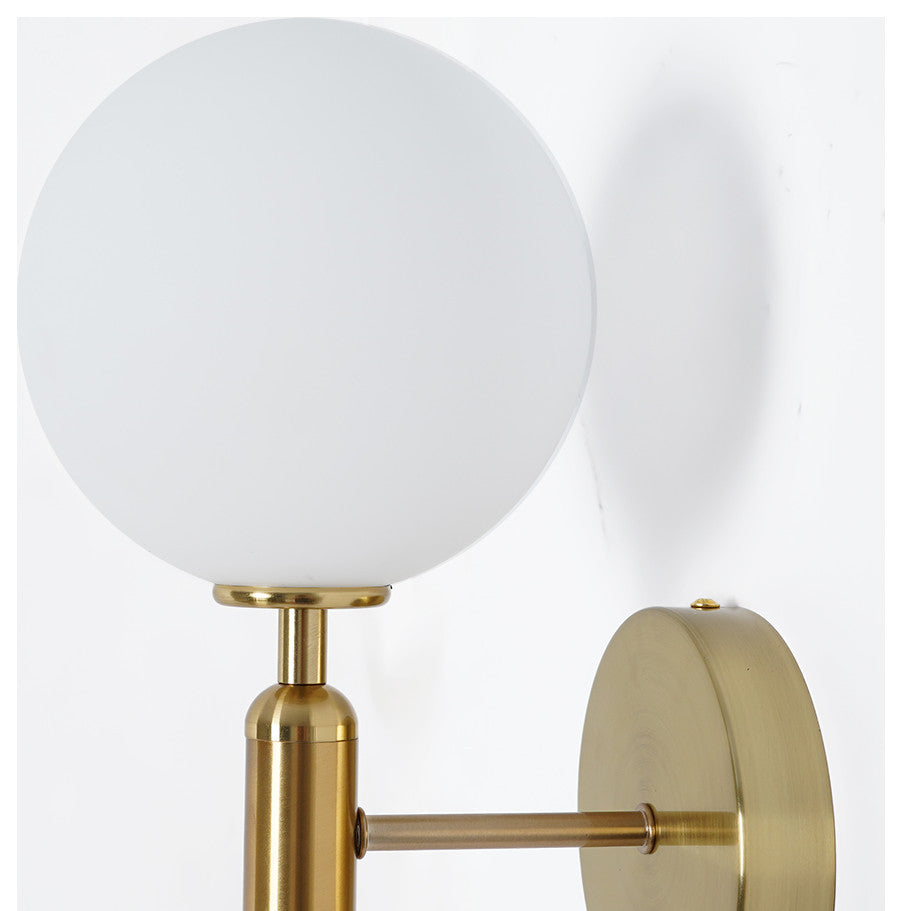 Decorica White and Gold LED Glass Globe Indoor Wall Sconce