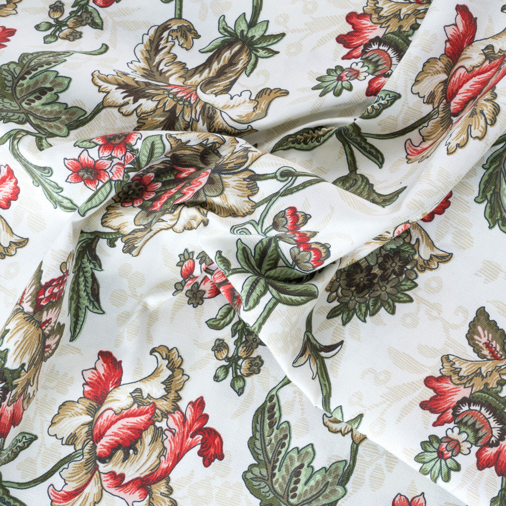 Madison Floral 58"x15" Lined Scallop Valance, Brick