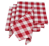 Gingham Check Napkins, 20"x20", Red, Set of 4