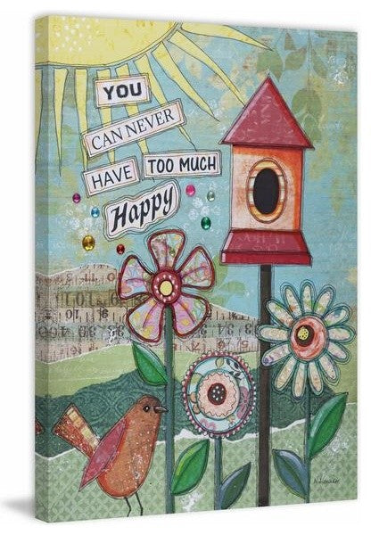"Too Much Happy" Painting Print on Wrapped Canvas, 24"x36"