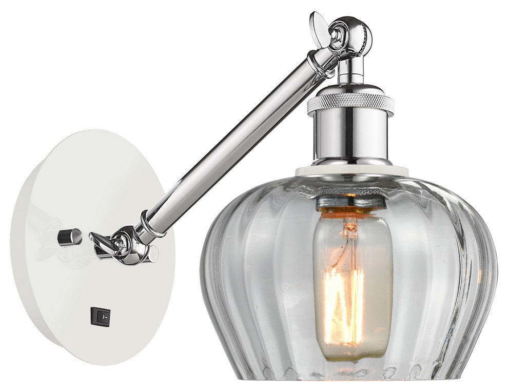 Innovations 317-1W-WPC-G92-LED 1-Light Sconce, White and Polished Chrome