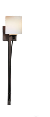 Formae Contemporary 1 Light Sconce, Bronze Finish, Opal Glass