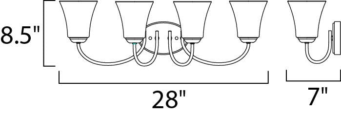 Maxim 10054 Logan 28"W Bath Light - Oil Rubbed Bronze / Frosted Glass