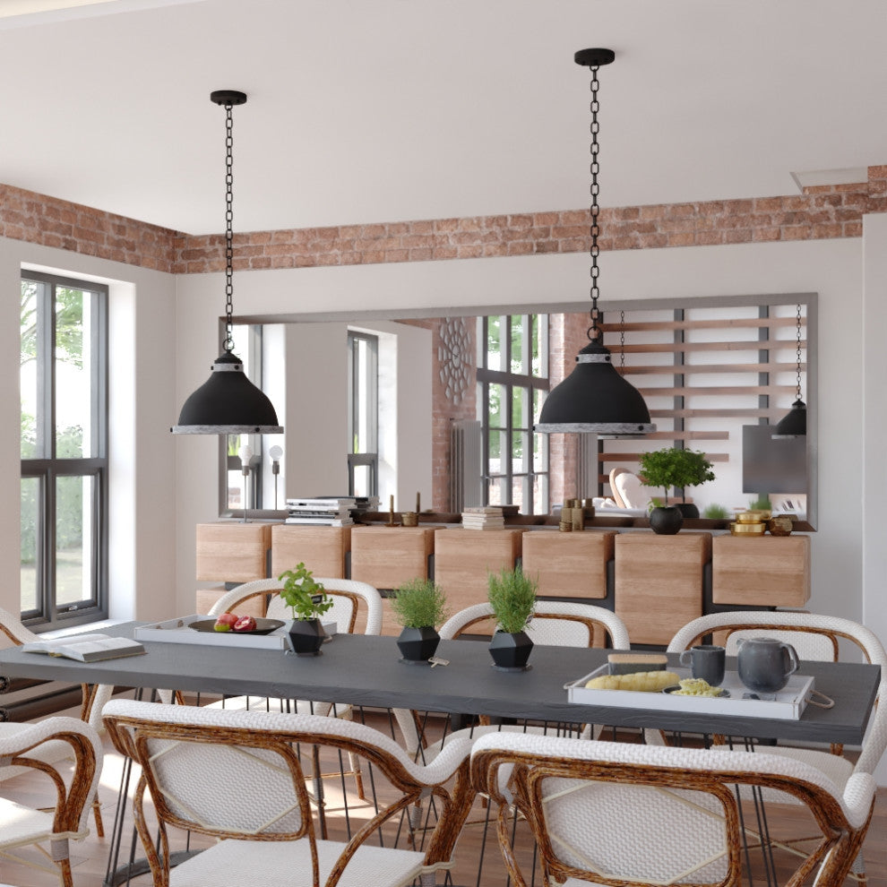 Sheffield 15" Pendant New Bronze and Distressed Ash with Light Silver Inner