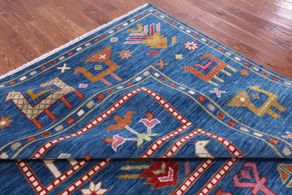 9' 1" X 12' 2" Persian Gabbeh Tribal Handmade Wool Rug - Q15840