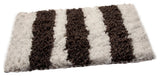 Bath Rug Polyester/Viscose/Cotton Hand Loom Woven, 34"x21", White and Gray