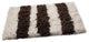 Bath Rug Polyester/Viscose/Cotton Hand Loom Woven, 34"x21", White and Gray