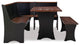 Riverbay Furniture Kerry Planked Solid Wood Dining Nook Set in Black