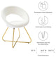 Dining Chair, Set of 2, White Gold, Velvet, Modern, Cafe Bistro Hospitality