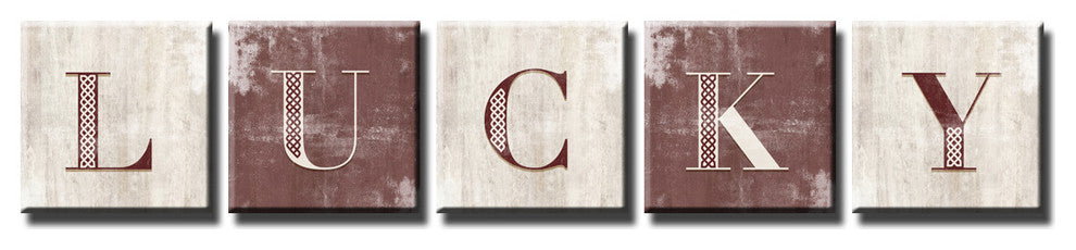 Ready2HangArt 5-Piece 'Lucky II' Canvas Wall Art Set, 16"x16"