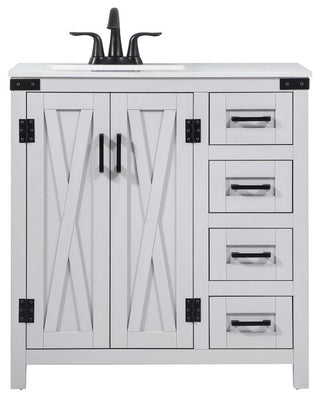 Home Living 19" Farmhouse Grey-Light Bathroom Vanity
