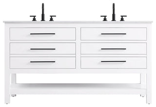 Home Living 60" Double Bathroom Vanity, White