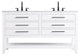Home Living 60" Double Bathroom Vanity, White