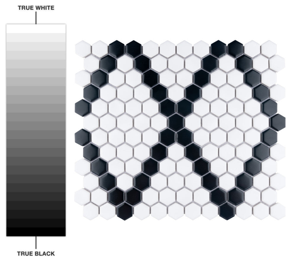 Metro Hex Diamond Porcelain Mosaic Tile Sample