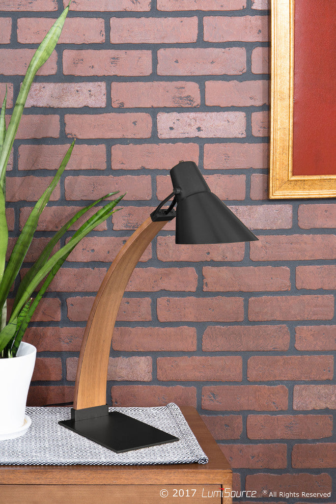 Noah Table Lamp in Walnut and Black