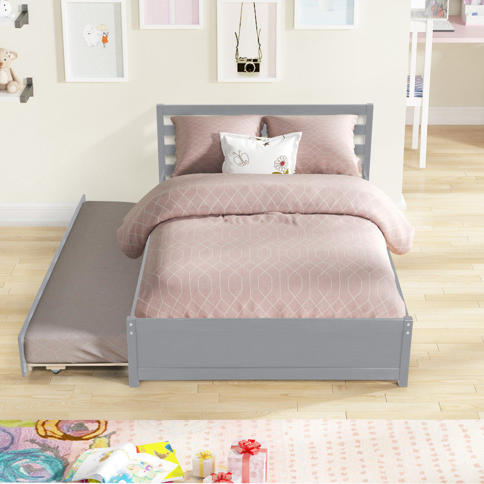 Gewnee Full Size Wood Platform Bed Frame
