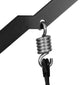 3-Seat Outdoor Steel Converting Patio Swing Canopy Hammock With Cushions, Black