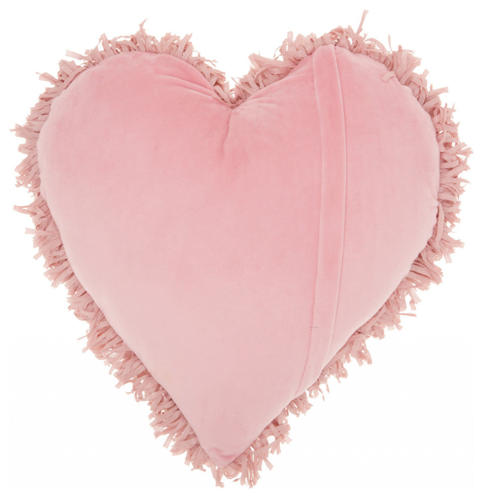 Heart Shaped Rose Shag Accent Pillow