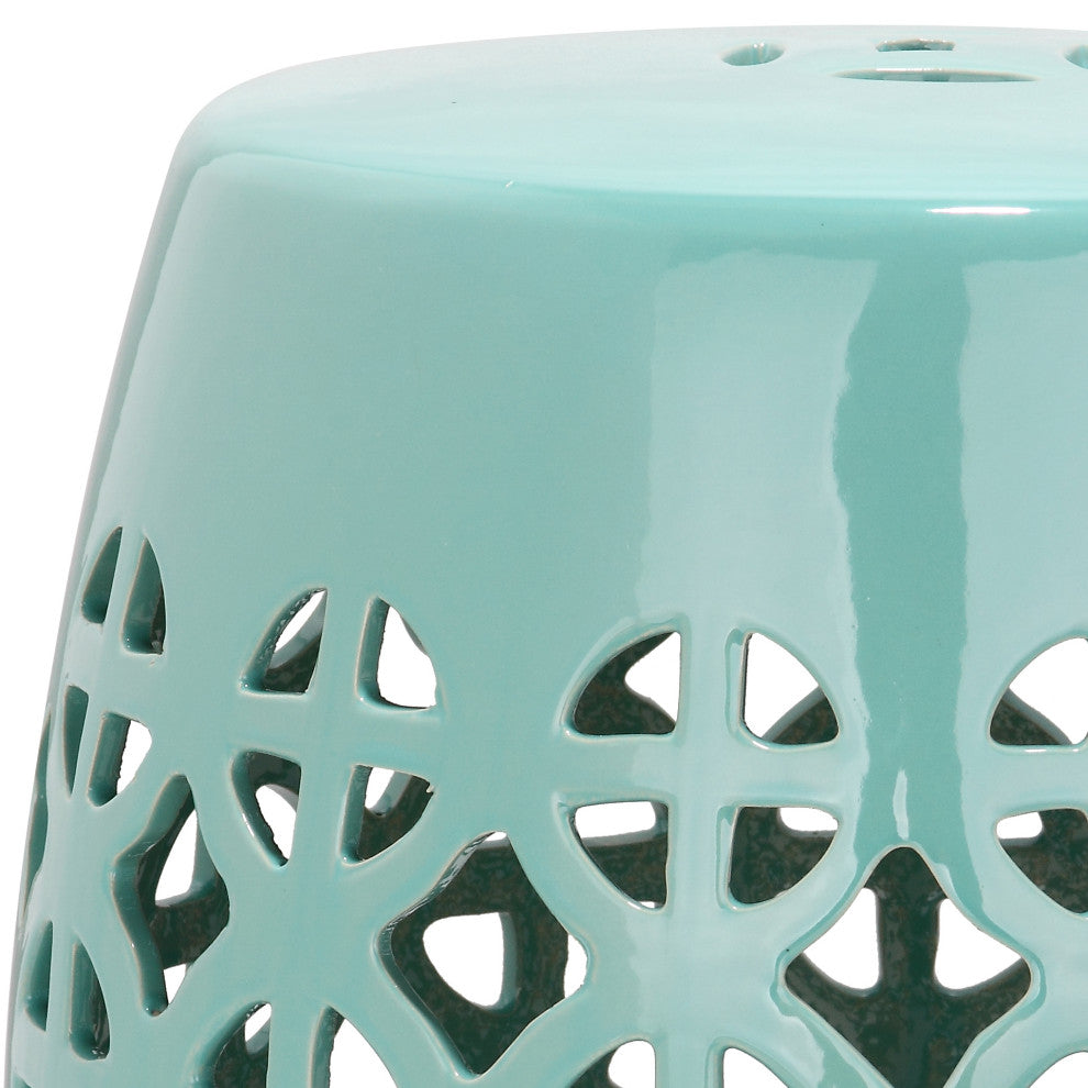 Safavieh Circle Lattice Garden Stool, Robins Egg Blue