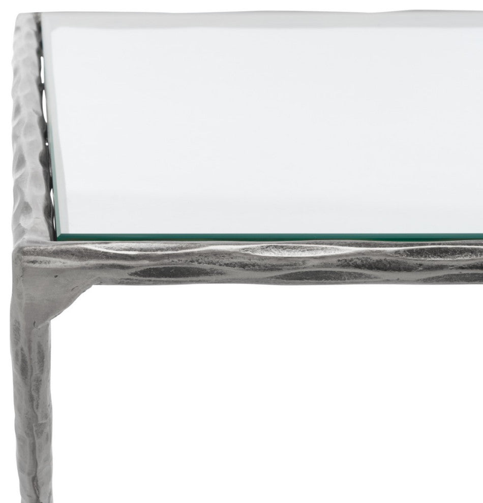 Safavieh Couture Debbie Rectangle Metal Coffee Table, Silver