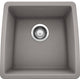 Blanco 440082 17"x17.5" Granite Single Undermount Kitchen Sink, Metallic Gray
