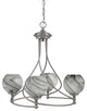 Capri 4-Light Chandelier, Brushed Nickel/Onyx Swirl