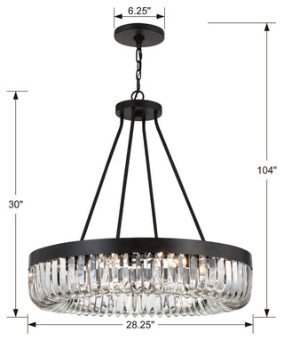 Crystorama Lighting Group ALI-B2010 Alister 10 Light 28"W Ring - Charcoal