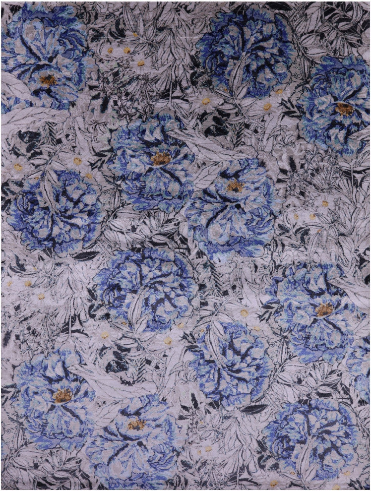 8' 9" X 12' 0" Modern Hand Knotted Silk Rug Q11598